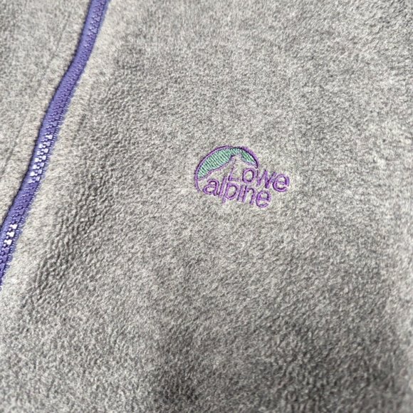 Lowe Alpine Vintage Polartec Fleece Jacket Full Zip Grey Purple Size S Oversized - Picture 4 of 8